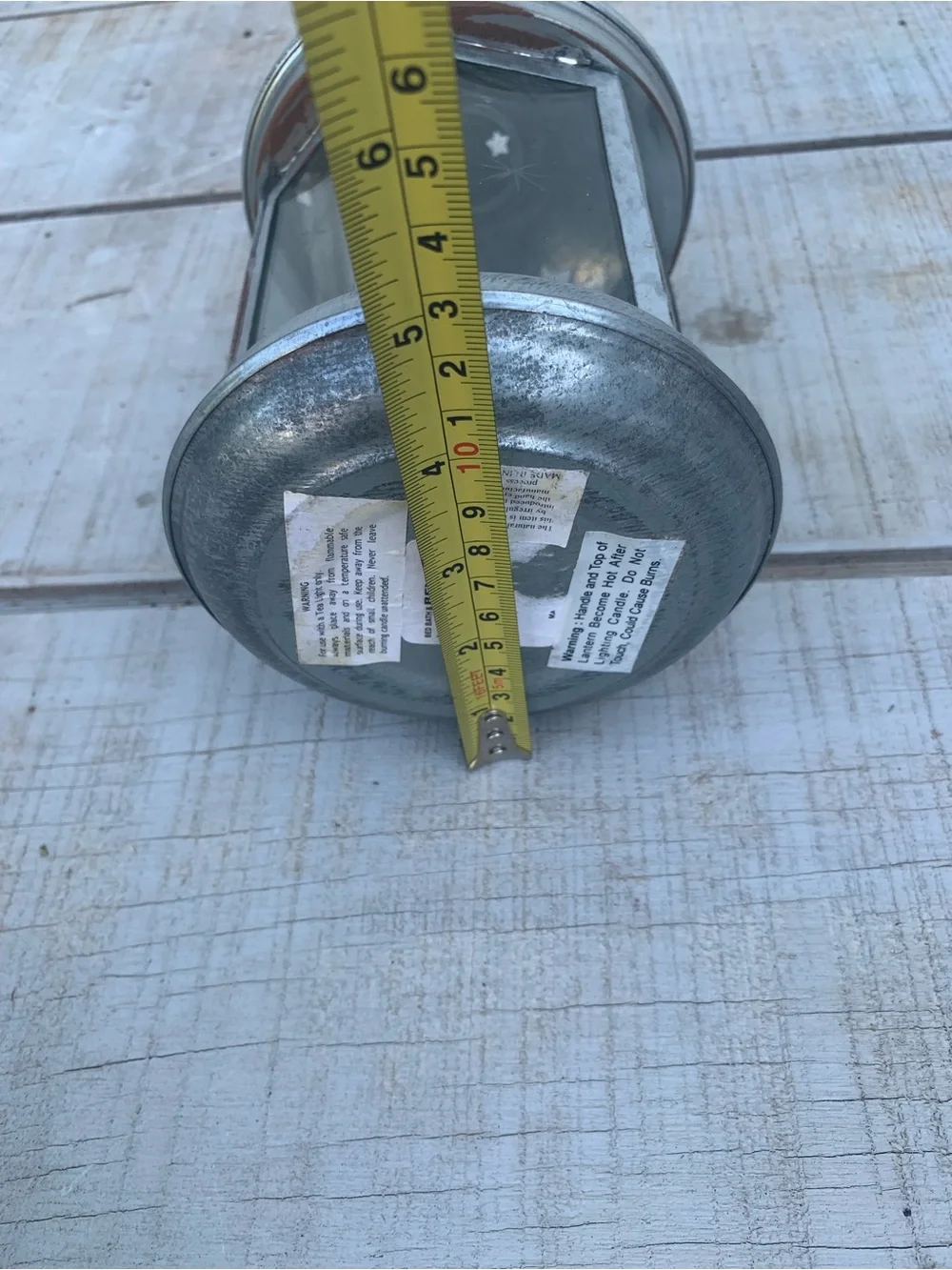 Vintage Metal Lantern Holder For Tea Light Candle, Star Cutouts, 8